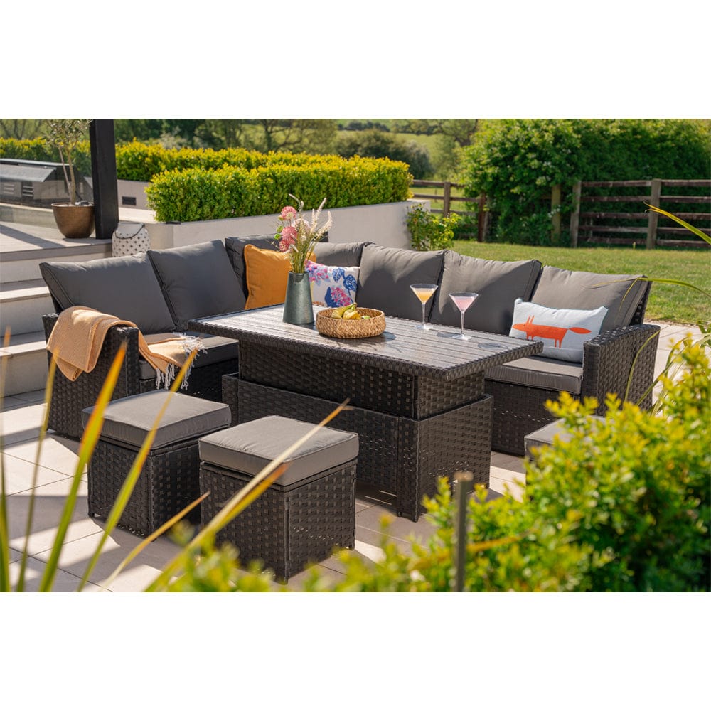 Rosen 9 Seater Rattan Garden Dining Set With Lift Up Table And 3 Stool rosen-9-seater-rattan-garden-dining-set-with-lift-up-table-and-3-stool