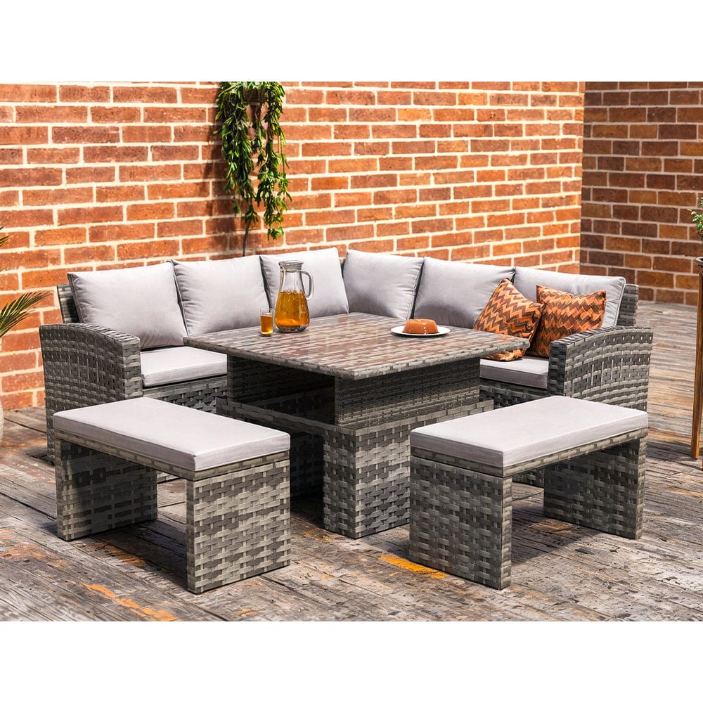 Rattan Rising Table Rosen Rattan Garden Furniture 9 Seater Corner Sofa Rising Table Set Wi
