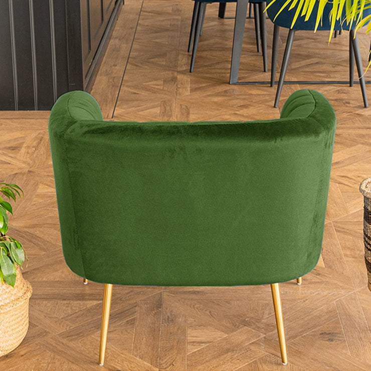 Russell Velvet Armchair In Moss Green