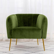 Russell Velvet Armchair In Moss Green