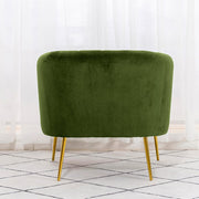 Russell Velvet Armchair In Moss Green