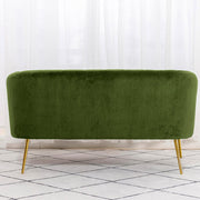 Russell Velvet Two Seater Sofa In Moss Green