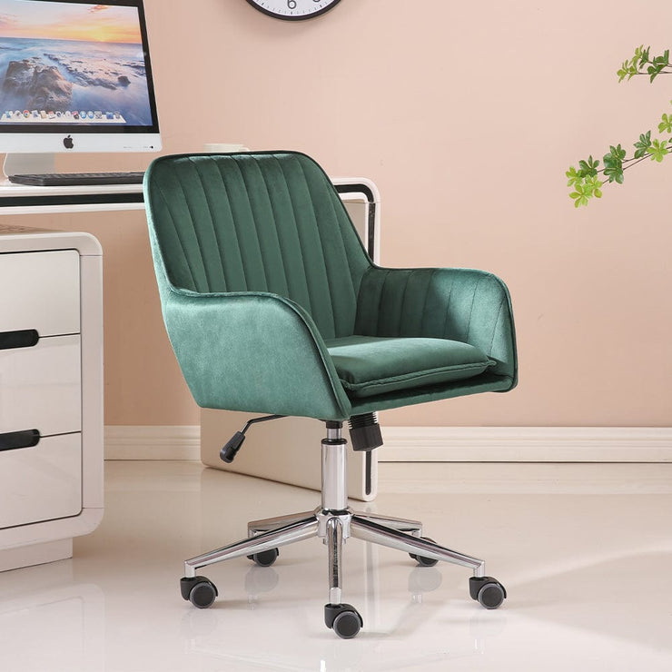 Melton Office Chair Upholstered Velvet Channel Tufted