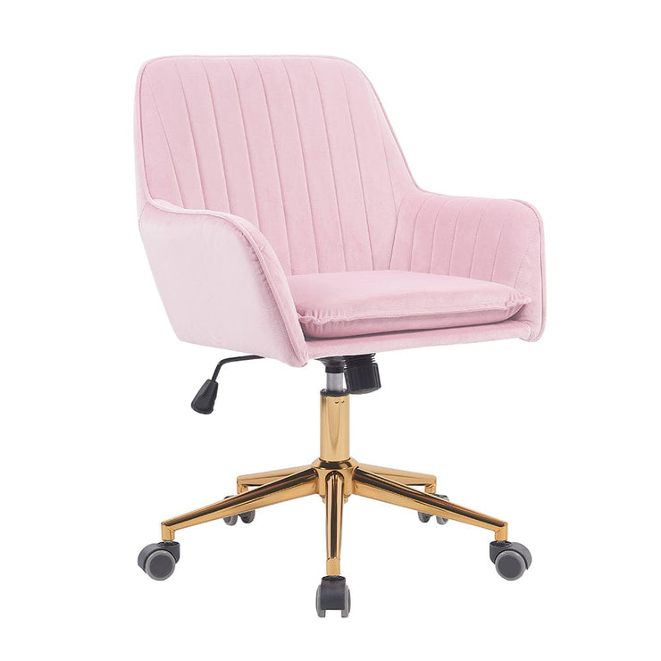 Russell Velvet Office Chair with Gold Legs