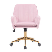 Russell Velvet Office Chair with Gold Legs