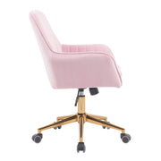 Russell Velvet Office Chair with Gold Legs