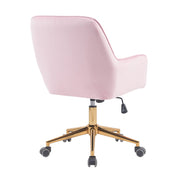 Russell Velvet Office Chair with Gold Legs