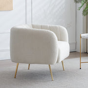 Russell Boucle Armchair Accent chair In White Teddy Fabric