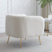 Russell Boucle Armchair Accent chair In White Teddy Fabric