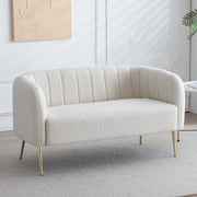 Russell Boucle Two Seater Sofa In White Teddy Fabric
