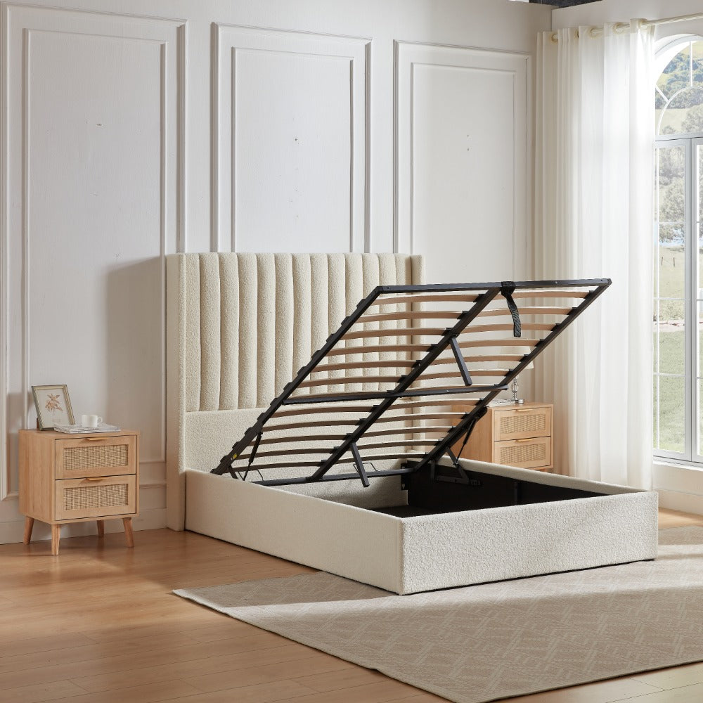 Russell Pneumatic Ottoman Storage Bed Double / King Bed Lift Up Storage Bed Frame