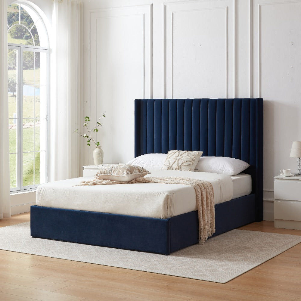 Russell Pneumatic Ottoman Storage Bed Double / King Bed Lift Up Storage Bed Frame