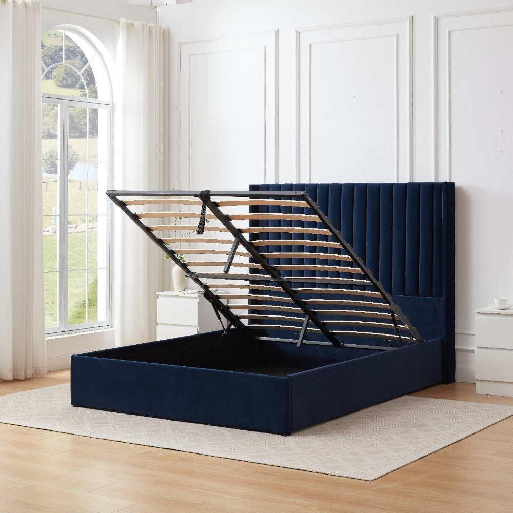 Russell Pneumatic Ottoman Storage Bed Double / King Bed Lift Up Storage Bed Frame