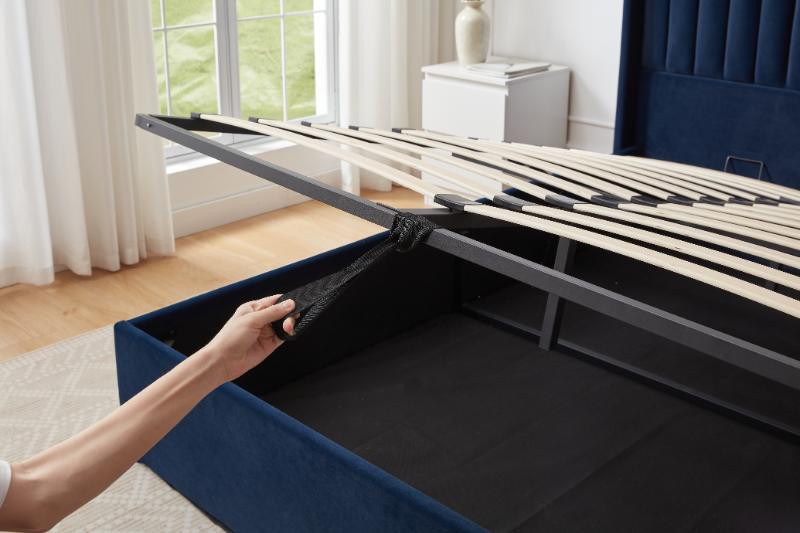 Russell Pneumatic Ottoman Storage Bed Double / King Bed Lift Up Storage Bed Frame
