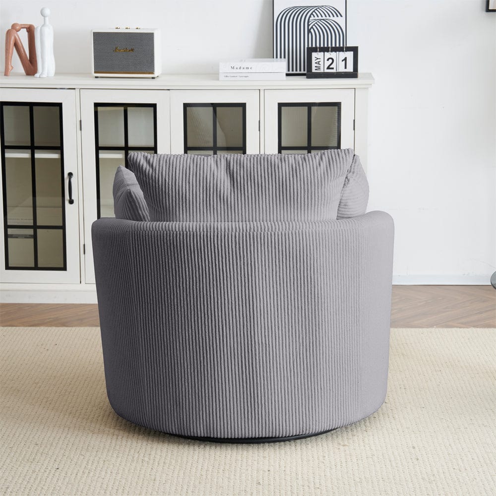 Ruth Corduroy Swivel Armchair With Scatter Cushions