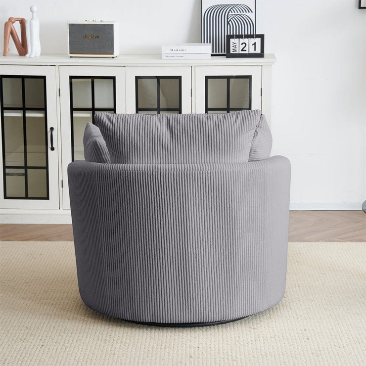 Ruth Corduroy Swivel Armchair With Scatter Cushions