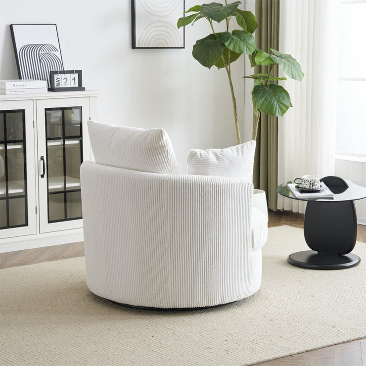 Ruth Corduroy Swivel Armchair With Scatter Cushions