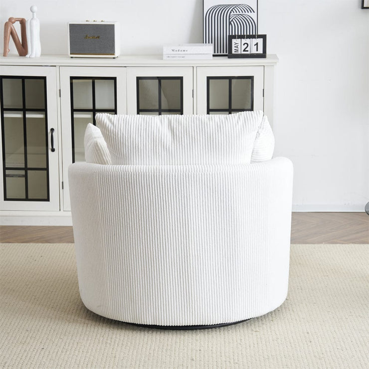 Ruth Corduroy Swivel Armchair With Scatter Cushions