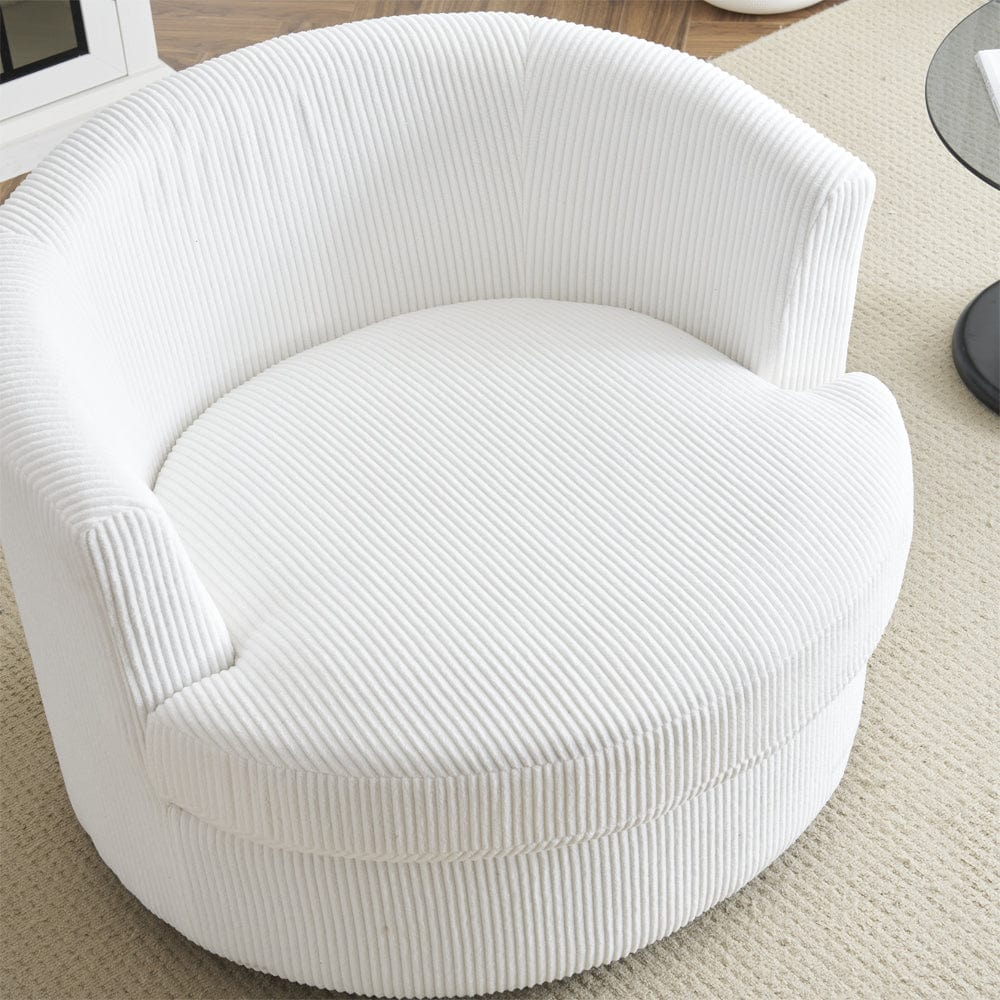 Ruth Corduroy Swivel Armchair With Scatter Cushions
