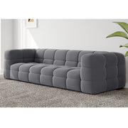 Serenity Latex Foam Boucle Sofa Ottoman Set In Grey