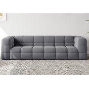 Serenity Latex Foam Boucle Sofa Ottoman Set In Grey