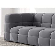 Serenity Latex Foam Boucle Sofa Ottoman Set In Grey