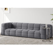 Serenity Latex Foam Boucle Sofa Ottoman Set In Grey