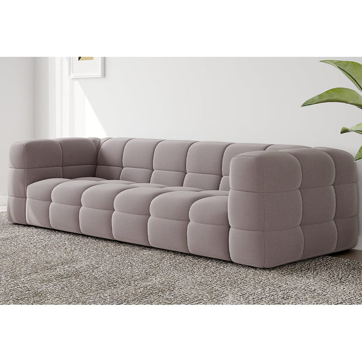 Serenity Latex Foam Boucle Sofa Ottoman Set In Taupe