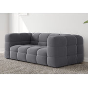 Serenity Latex Foam Boucle Sofa Ottoman Set In Grey