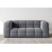 Serenity Latex Foam Boucle Sofa Ottoman Set In Grey