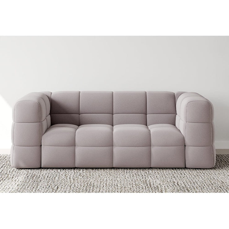 Serenity Latex Foam Boucle Sofa Ottoman Set In Taupe