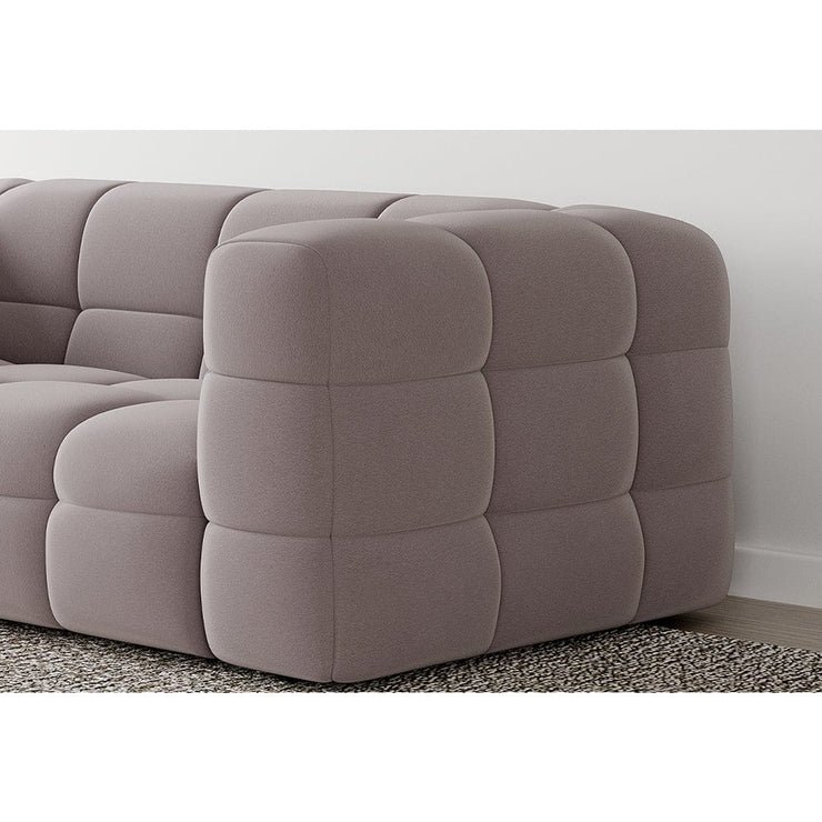 Serenity Latex Foam Boucle Sofa Ottoman Set In Taupe