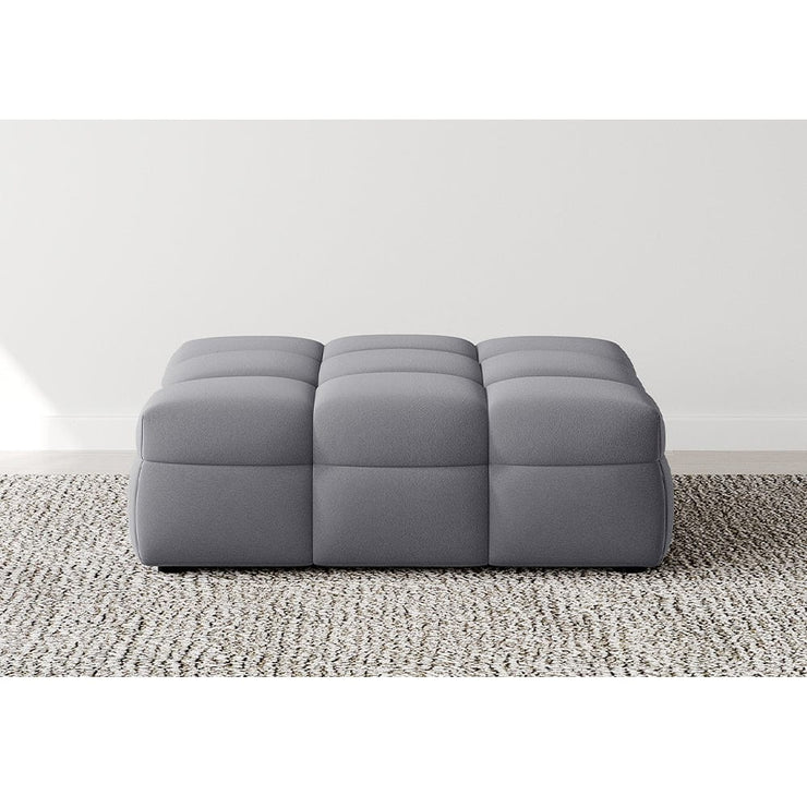 Serenity Latex Foam Boucle Sofa Ottoman Set In Grey