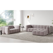 Serenity Latex Foam Boucle Sofa Ottoman Set In Taupe