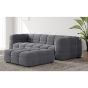 Serenity Latex Foam Boucle Sofa Ottoman Set In Grey