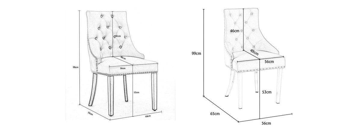 Avers Grey Velvet Button Back Dining Chairs