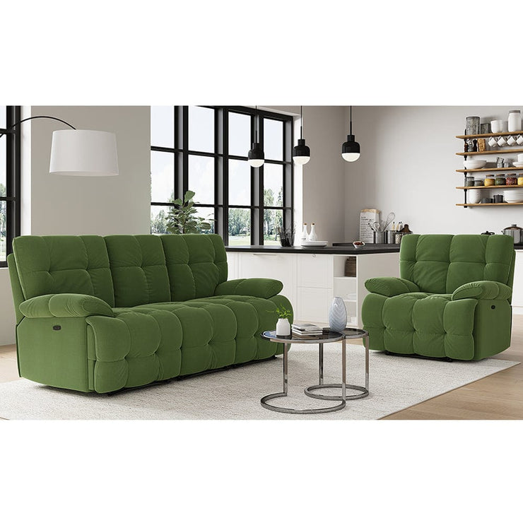 Sleek Velvet 3+1 Recliner Sofa Set Manual Or Electric Option