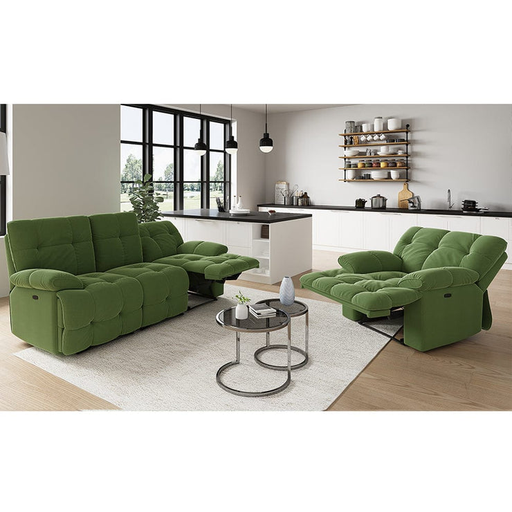 Sleek Velvet 3+1 Recliner Sofa Set Manual Or Electric Option