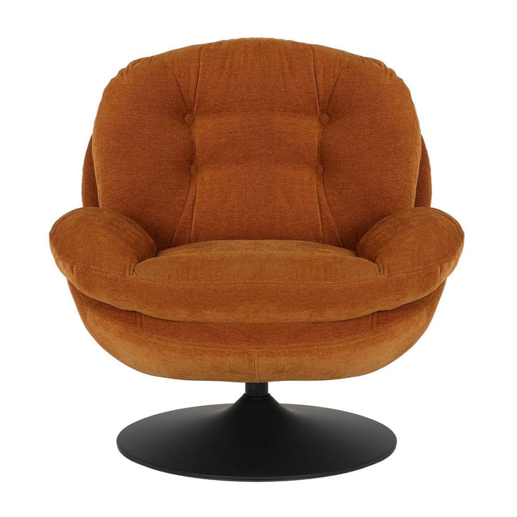 Sol Plush Swivel Leisure Chair In Orange