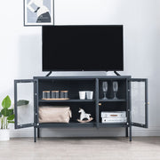 Steel Lush® TV Storage Cabinet With Glass Door And Adjustable Shelf