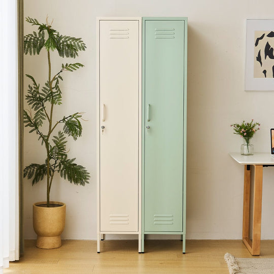 Set of 2 Lokki® Single Door Locker Set With Adjustable Shelf Storage Cabinet