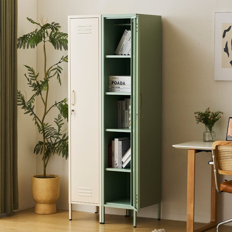 Set of 2 Steel Lush® Single Door Locker Set With Adjustable Shelf Storage Cabinet