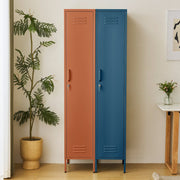 Set of 2 Steel Lush® Single Door Locker Set With Adjustable Shelf Storage Cabinet