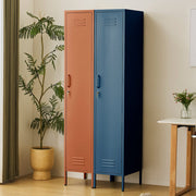 Set of 2 Steel Lush® Single Door Locker Set With Adjustable Shelf Storage Cabinet