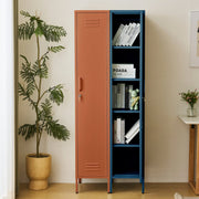 Set of 2 Steel Lush® Single Door Locker Set With Adjustable Shelf Storage Cabinet