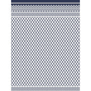 Summerfushion Outdoor Garden Waterproof Reversible Rectangle Rug in Blue and White