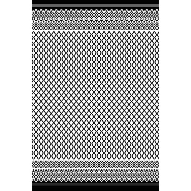 Summerfushion Outdoor Garden Waterproof Reversible Rectangle Rug in Black and White