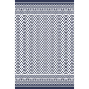 Summerfushion Outdoor Garden Waterproof Reversible Rectangle Rug in Blue and White