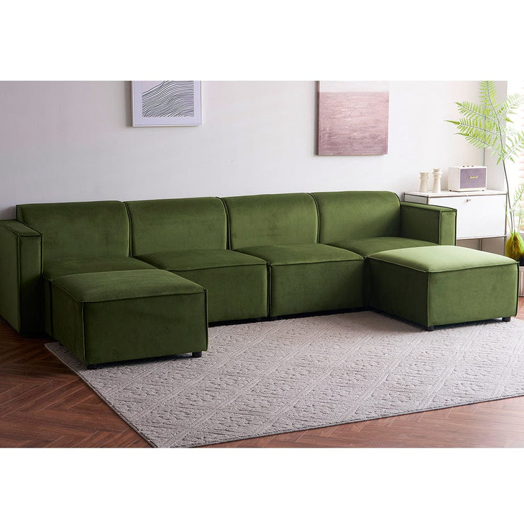 Tessa Modular 4 Seater Sofa with 2 Ottomans