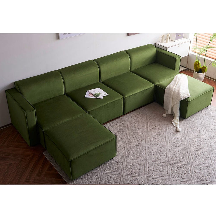 Tessa Modular 4 Seater Sofa with 2 Ottomans